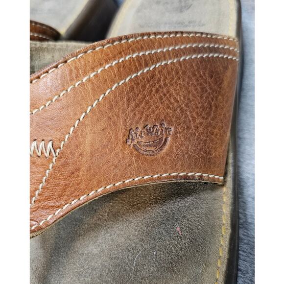 Y2K Dr Martens Men’s Brown Leather Thong Flip Flop Air Cushion Sole Mens Size 6 - Picture 3 of 10